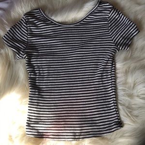 Black and white striped tee